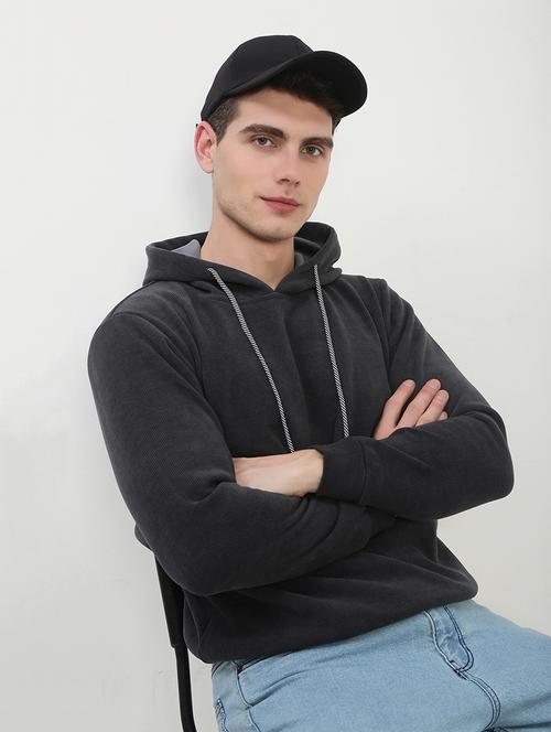 men grey long sleeve solid slim fit sweatshirt - 21843952 - Standard Image - 0