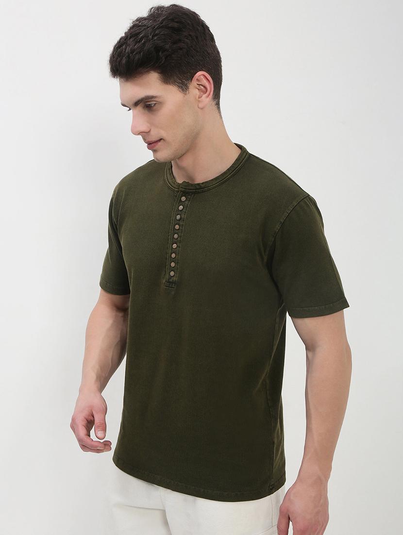men green short sleeve solid slim fit t-shirt - 21843961 - Standard Image - 2