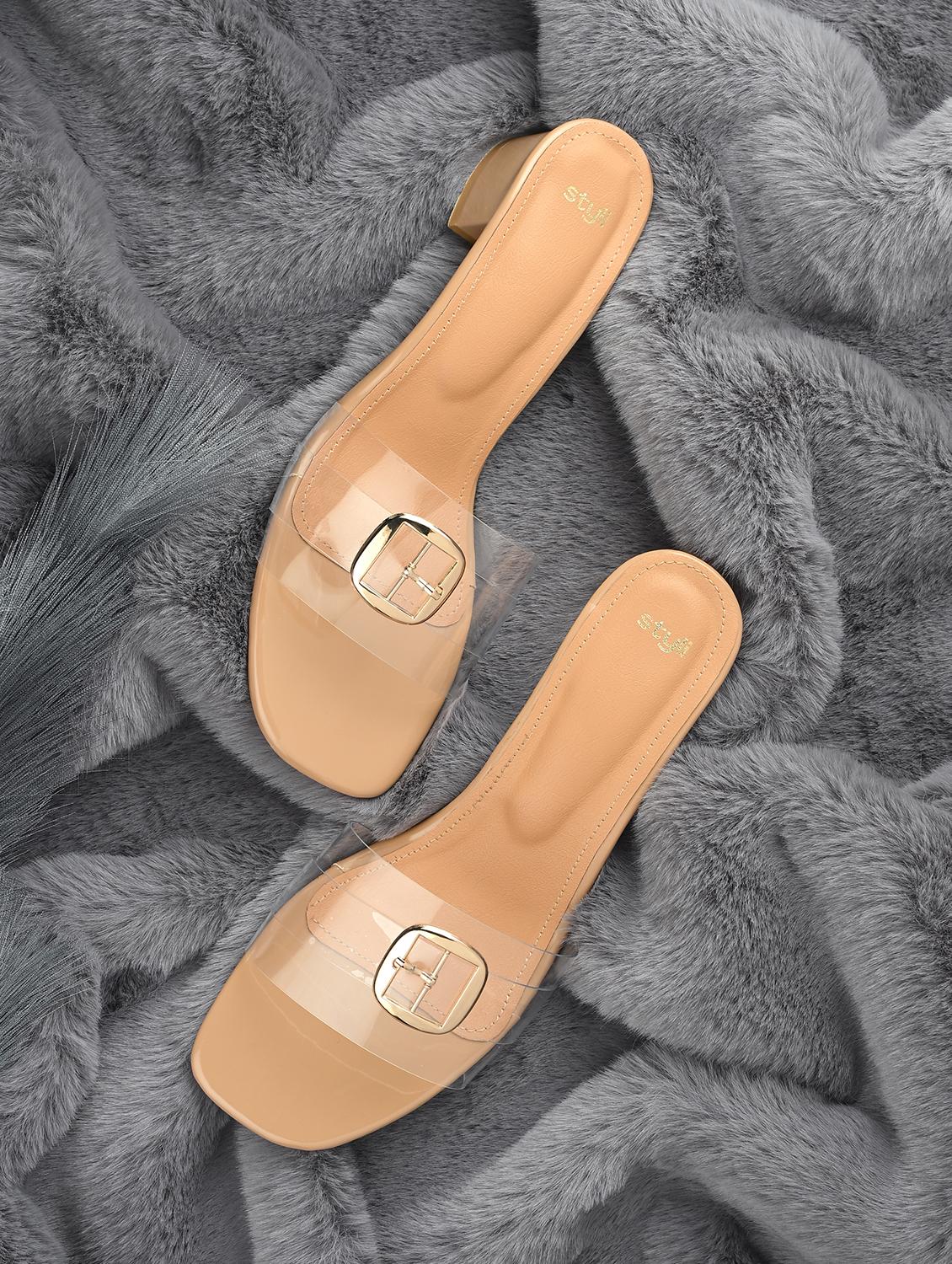 women solid transparent strap sandal - 21844107 -  Zoom Image - 0