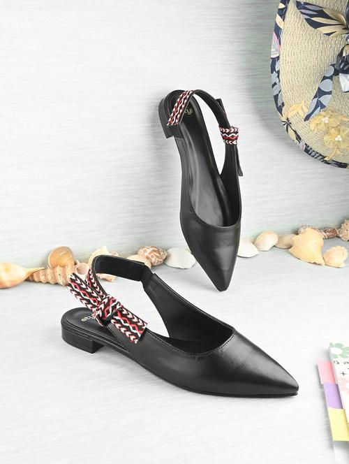women black back strap flats - 21844111 -  Standard Image - 0