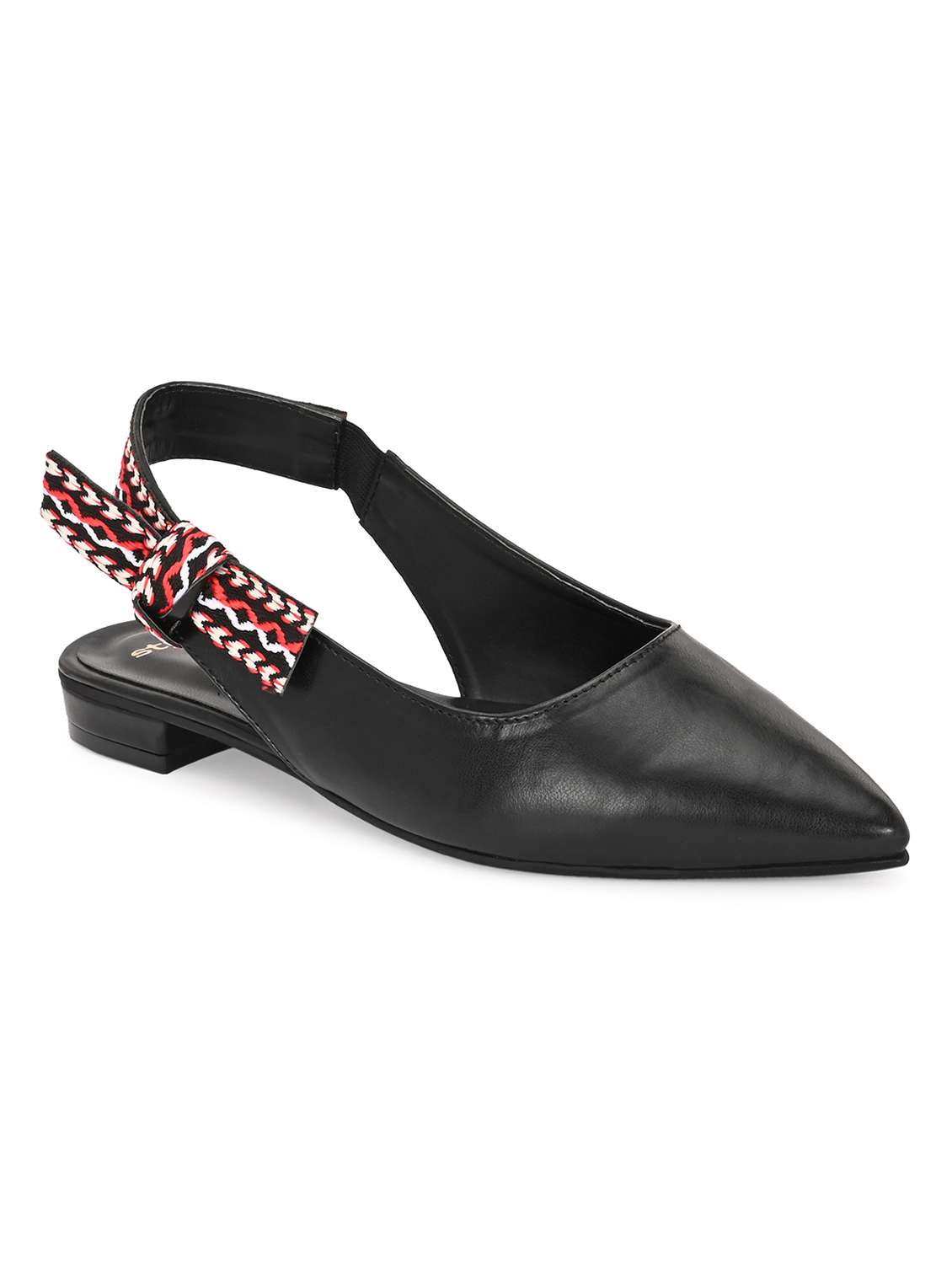 Women Black Back Strap Flats