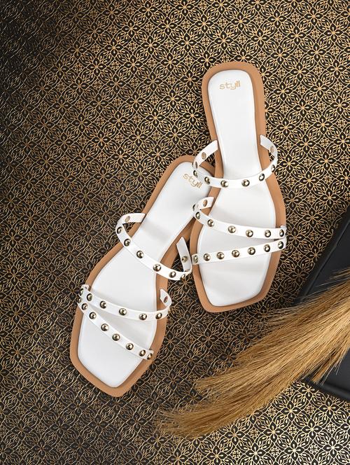 women white embellsihed slip on flats - 21844112 - Standard Image - 0