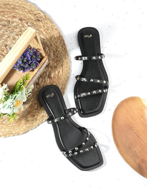 women black embellished slip on flats - 21844113 -  Standard Image - 0