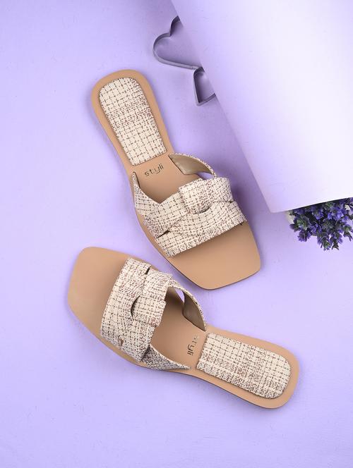 women beige slip on flats - 21844118 - Standard Image - 0