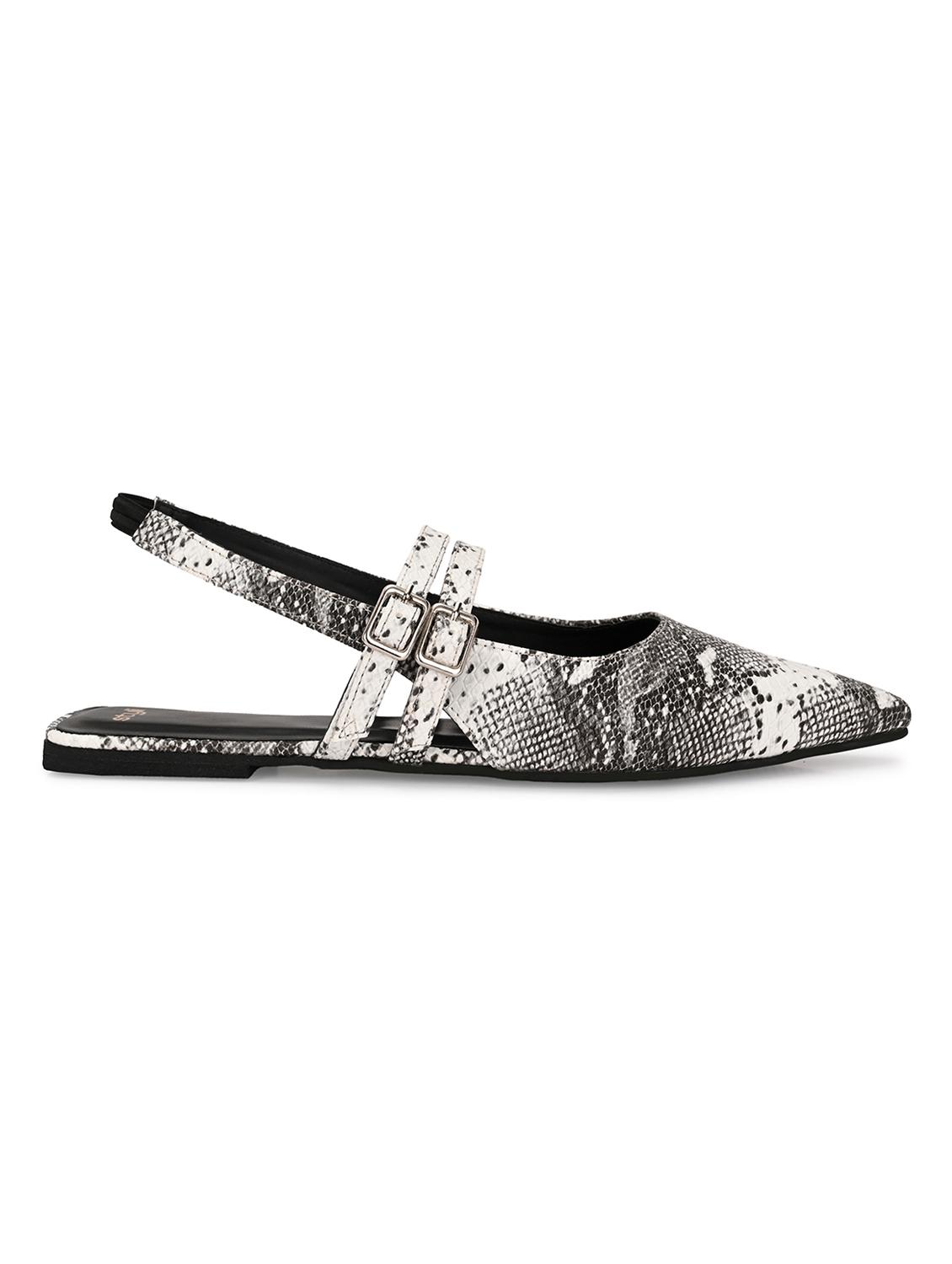 women grey textured back strap flats - 21844119 - Standard Image - 2