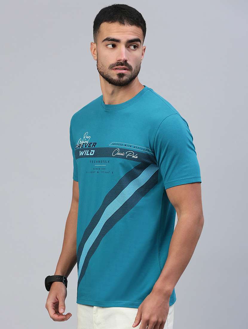 men printed short sleeve slim fit t-shirt - 21844289 -  Standard Image - 2