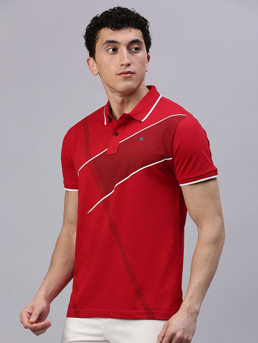 men printed short sleeve slim fit polo t-shirt - 21844297 -  Standard Image - 2