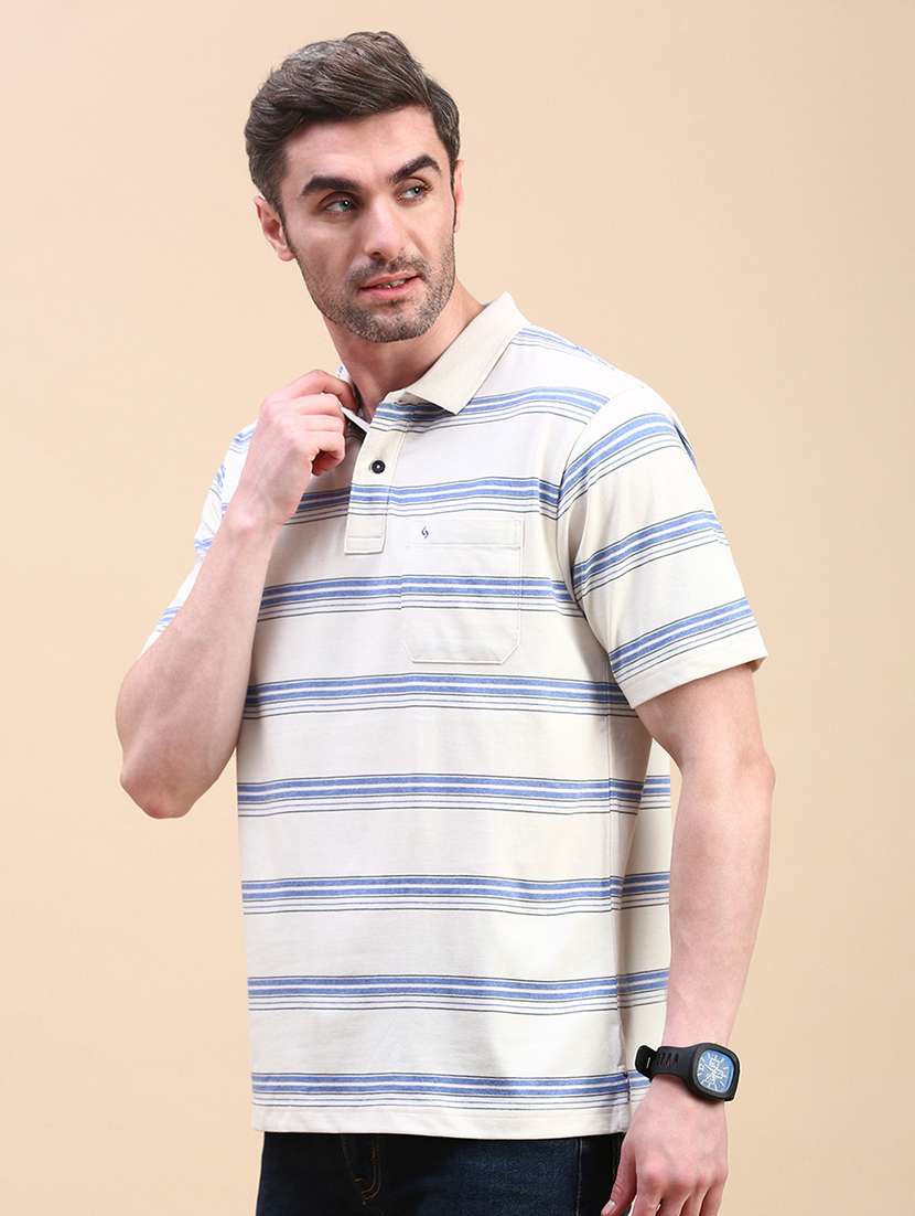 men stripes short sleeve regular fit polo t-shirt - 21844303 -  Standard Image - 2