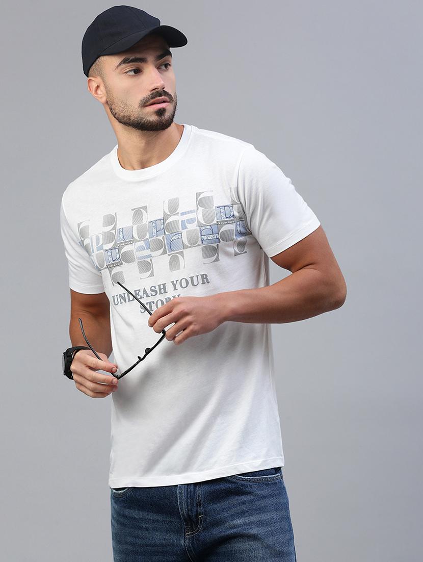 men typographic short sleeve slim fit t-shirt - 21844310 - Zoom Image - 0