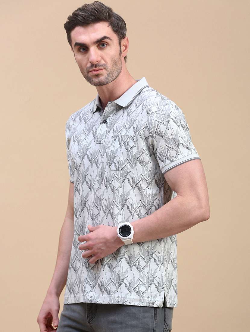 men printed short sleeve slim fit polo t-shirt - 21844312 -  Standard Image - 2