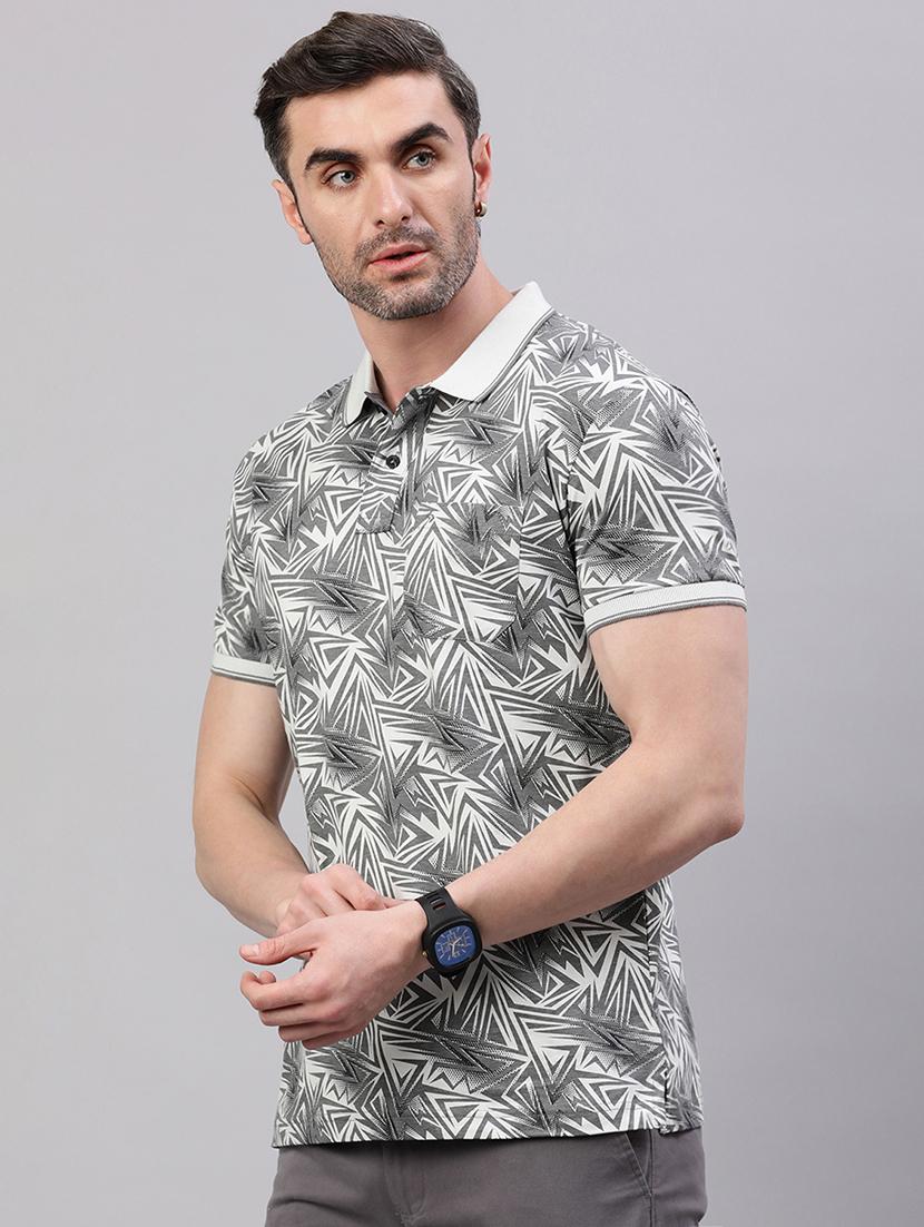 men printed short sleeve slim fit polo t-shirt - 21844318 - Standard Image - 2