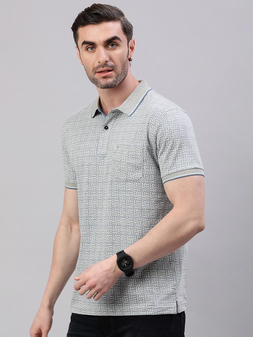 men printed short sleeve slim fit polo t-shirt - 21844321 - Standard Image - 2