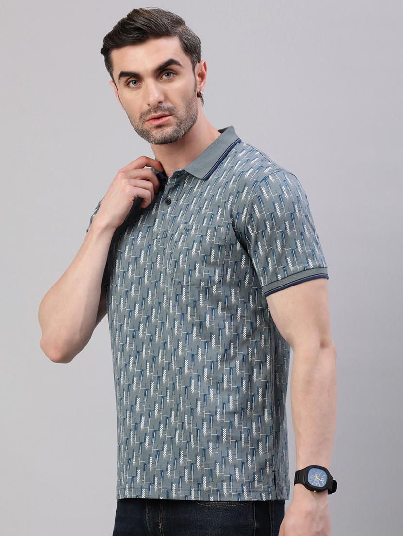 men printed short sleeve slim fit polo t-shirt - 21844324 - Standard Image - 2