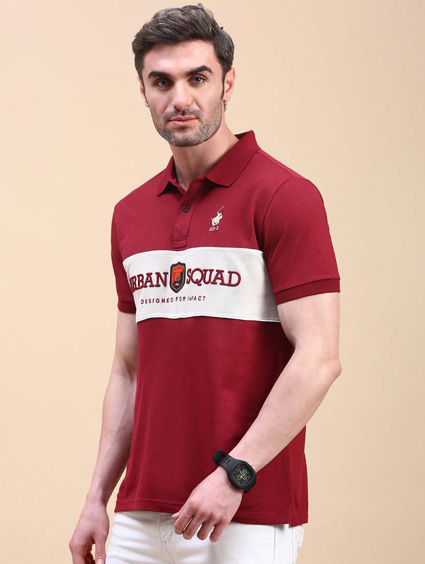 men typographic short sleeve slim fit polo t-shirt - 21844333 -  Standard Image - 2