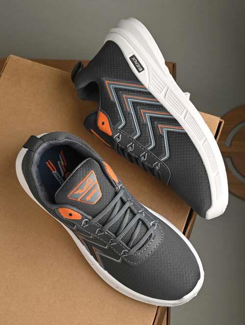women grey lace-up sports shoe