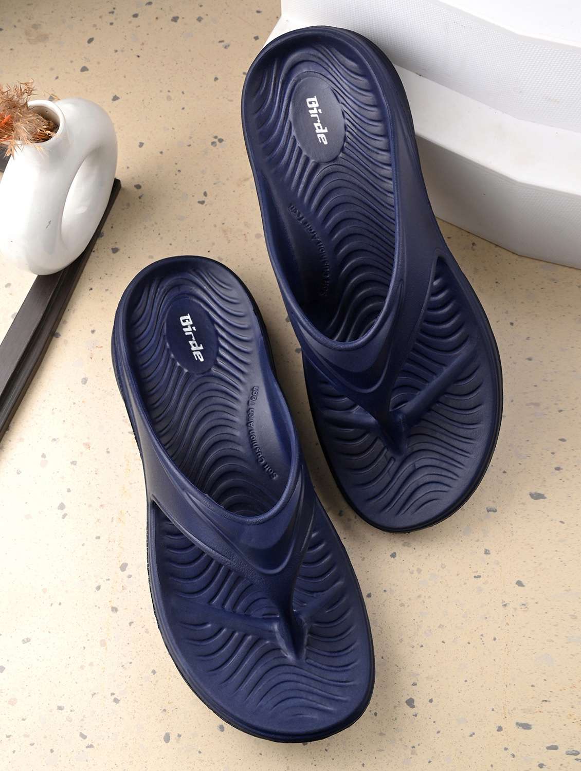 men blue toe separator flip flop