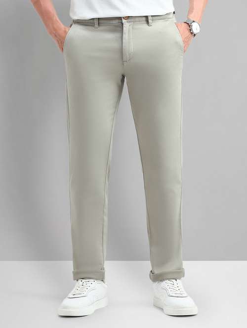 men neo mint solid mid rise chinos casual trouser - 21844435 -  Standard Image - 0