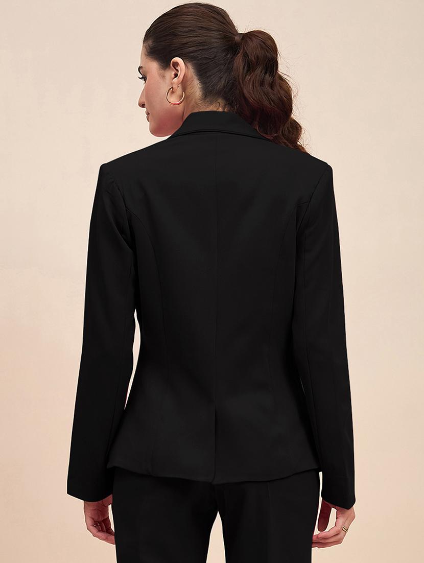 women solid long sleeves formal blazer - 21844465 - Standard Image - 2