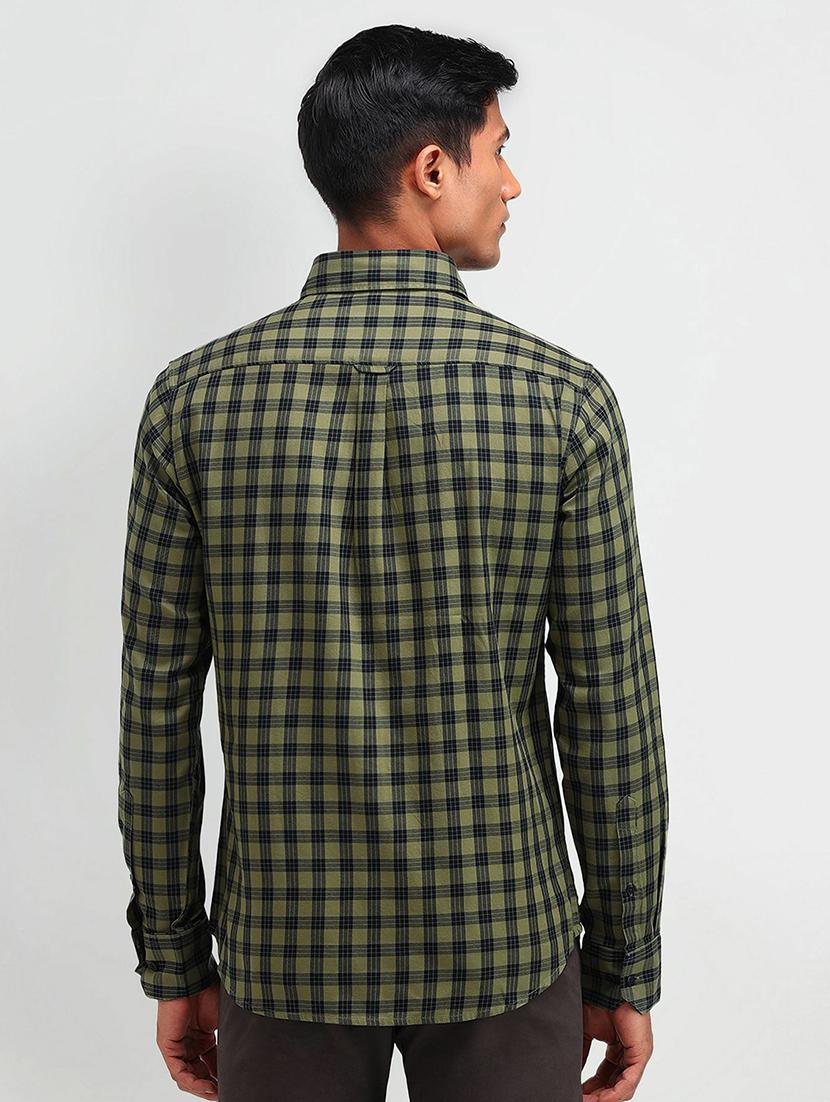 men checkered long sleeve slim fit casual shirt - 21844522 - Standard Image - 2