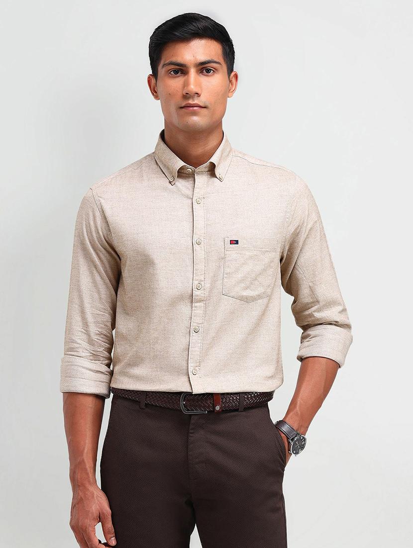 men solid long sleeve slim fit casual shirt - 21844524 - Zoom Image - 0