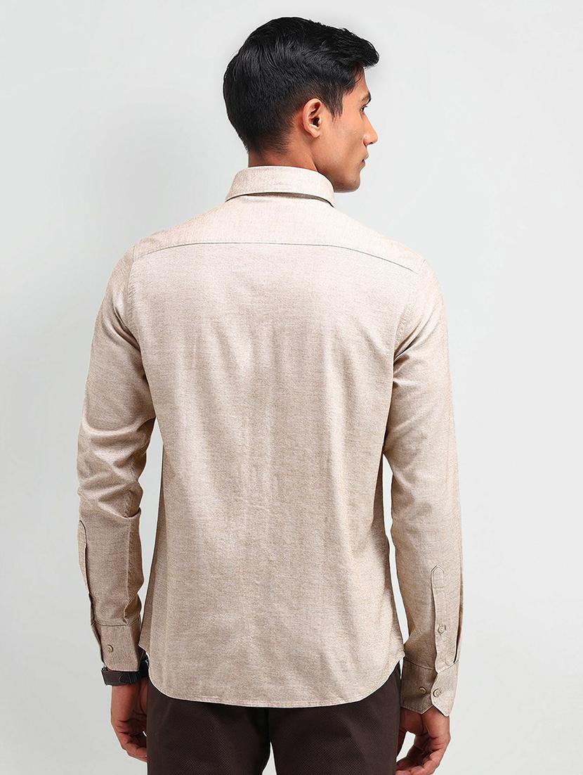 men solid long sleeve slim fit casual shirt - 21844524 - Standard Image - 2