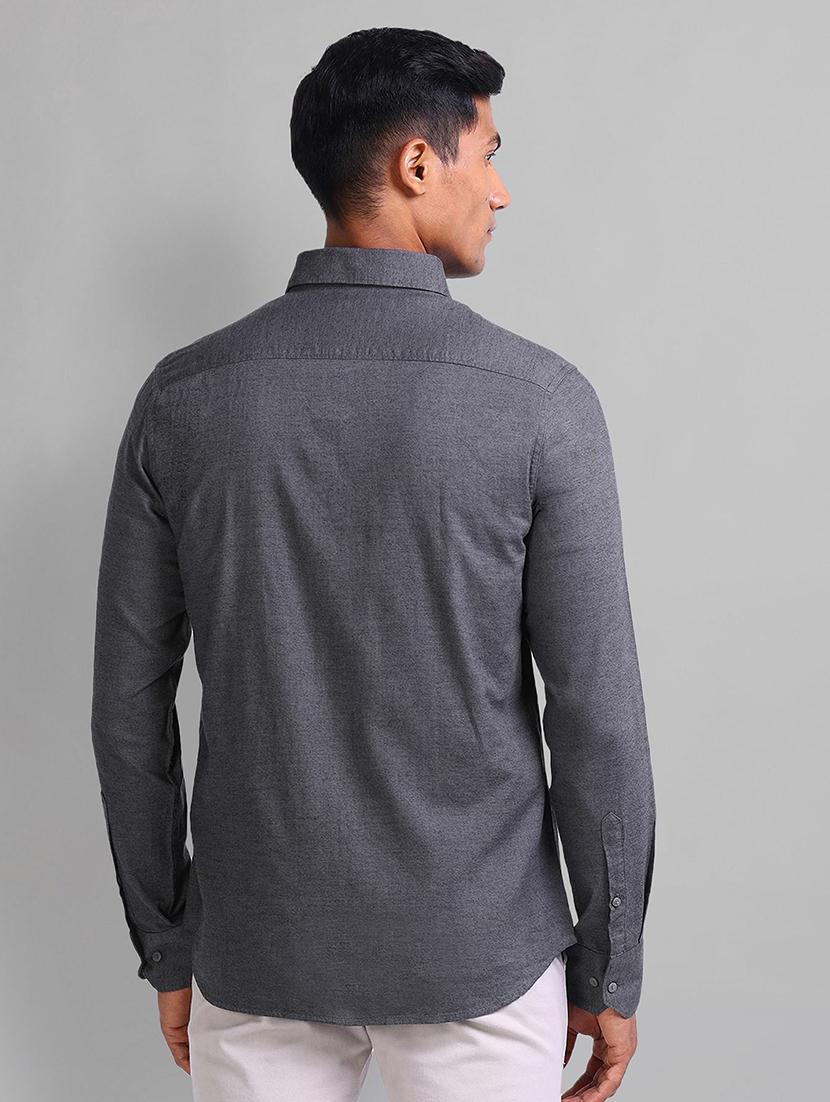 men solid long sleeve slim fit casual shirt - 21844528 - Standard Image - 2