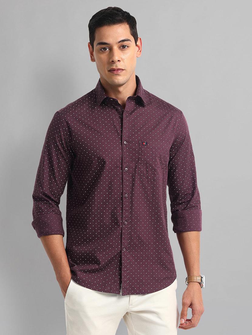 men printed long sleeve slim fit casual shirt - 21844533 - Zoom Image - 0