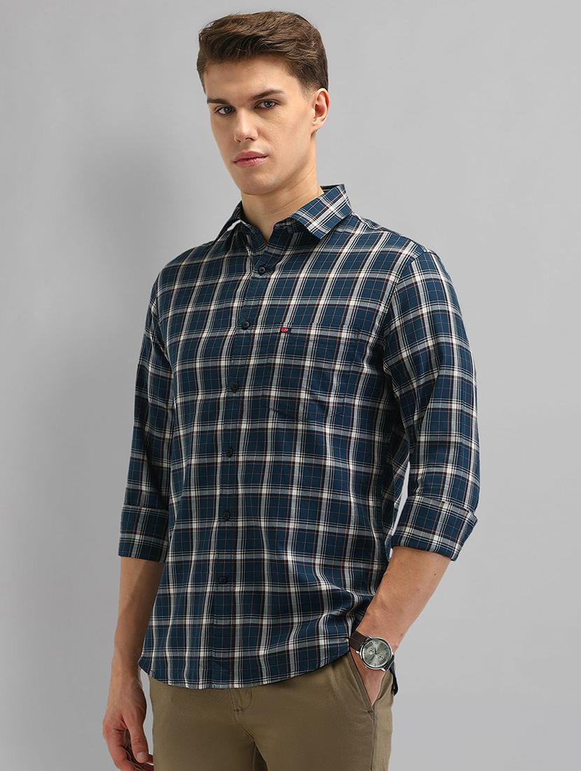 men checkered long sleeve slim fit casual shirt - 21844552 - Standard Image - 2