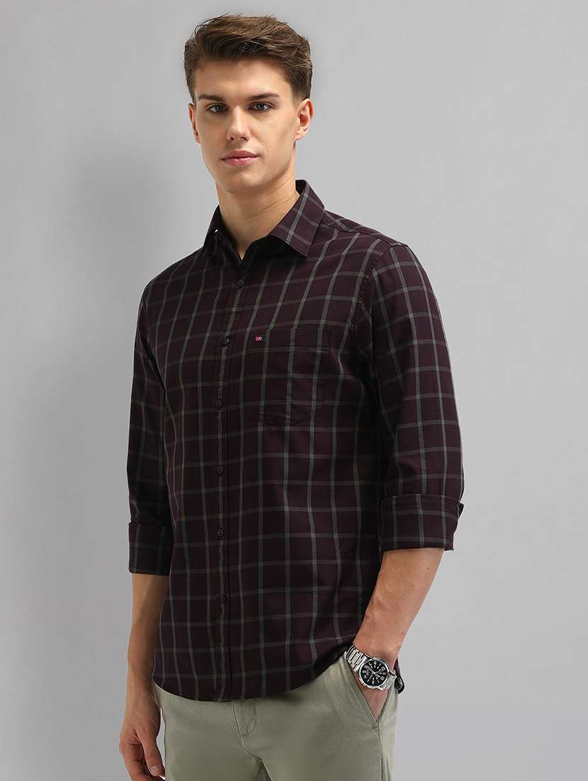 men checkered long sleeve slim fit casual shirt - 21844553 -  Standard Image - 2