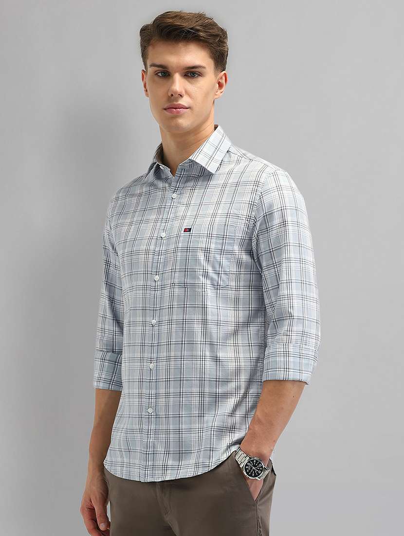 men checkered long sleeve slim fit casual shirt - 21844556 - Standard Image - 2