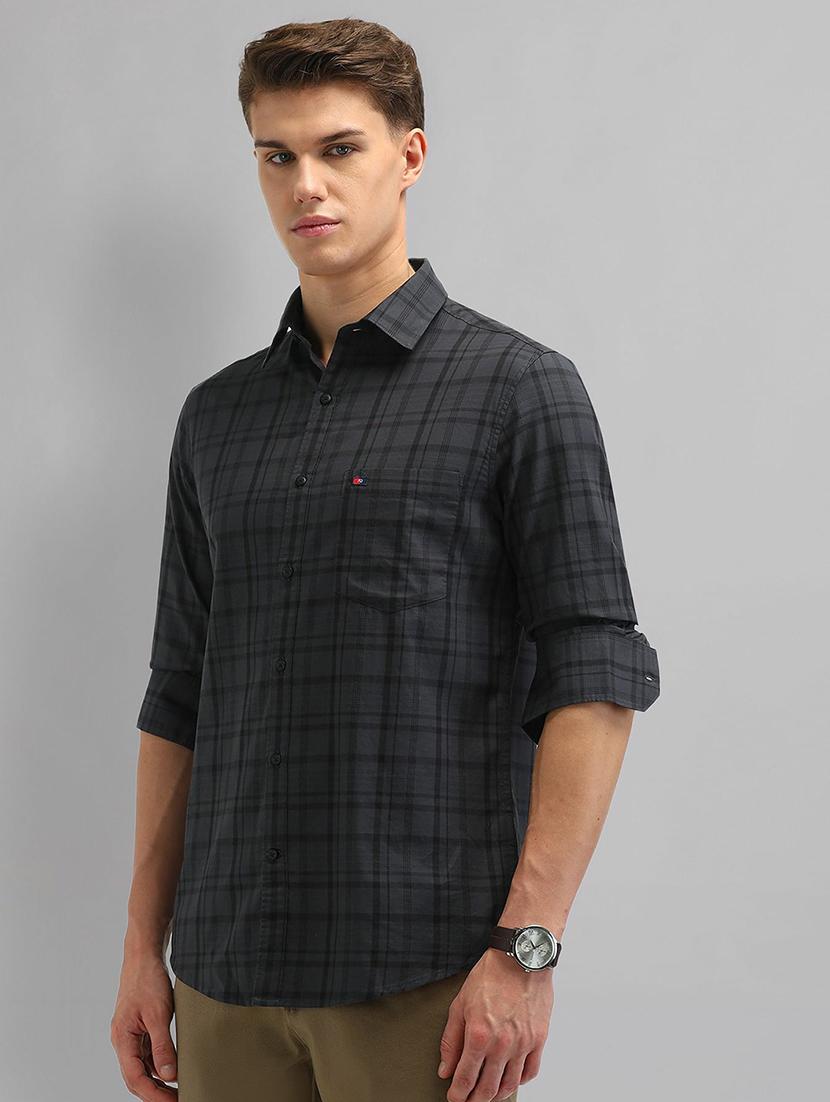 men checkered long sleeve slim fit casual shirt - 21844559 - Standard Image - 2
