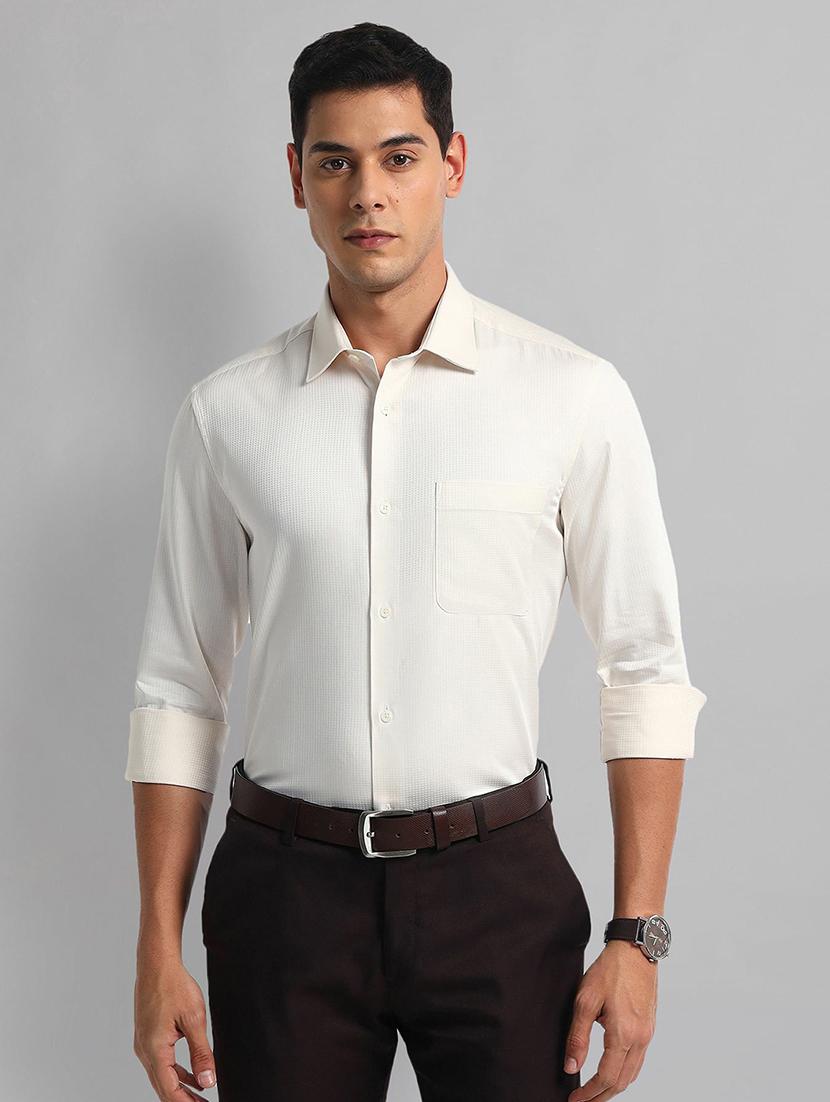 men solid long sleeve regular fit formal shirt