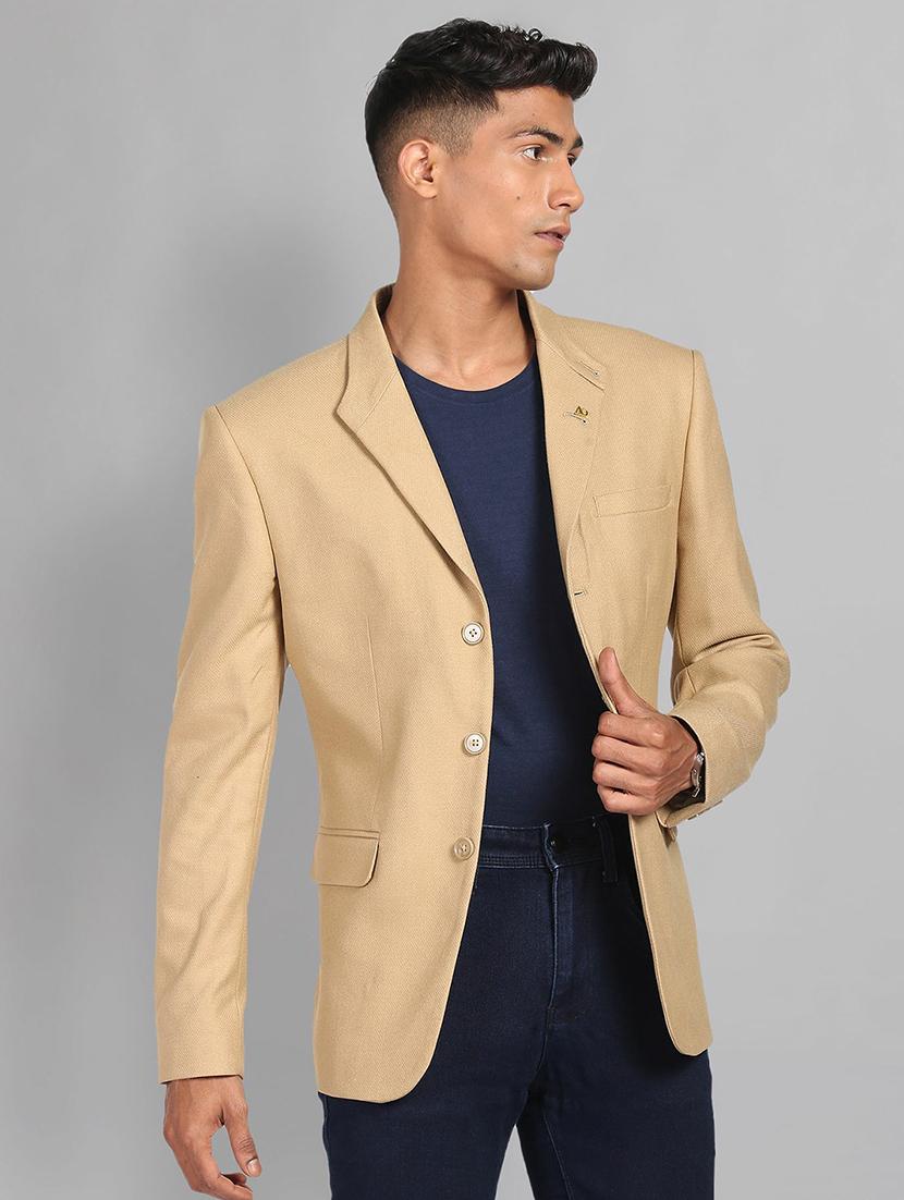 men lapel collar single breasted formal blazer - 21844679 - Zoom Image - 0