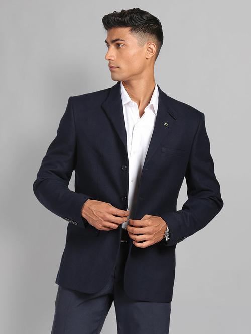 men lapel collar single breasted formal blazer - 21844680 - Standard Image - 0