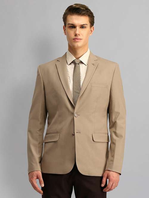 men lapel collar single breasted formal blazer - 21844693 -  Standard Image - 0
