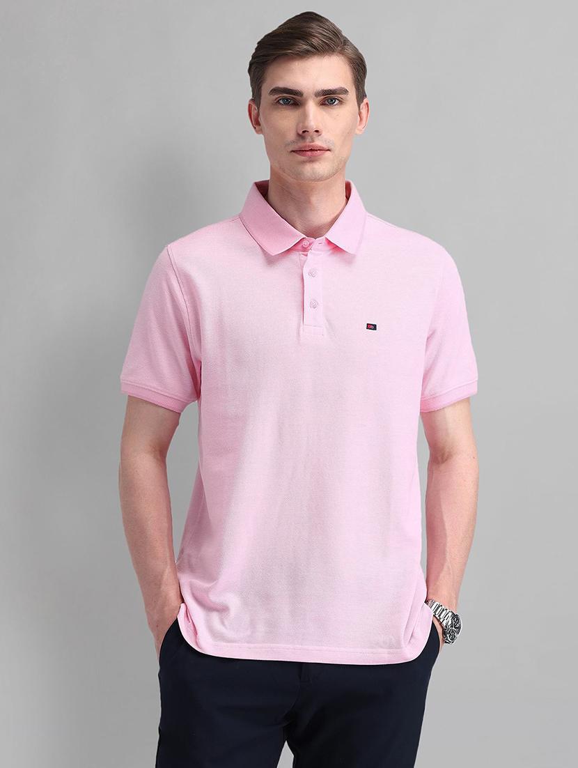 men solid short sleeve polo t-shirt - 21844704 -  Zoom Image - 0
