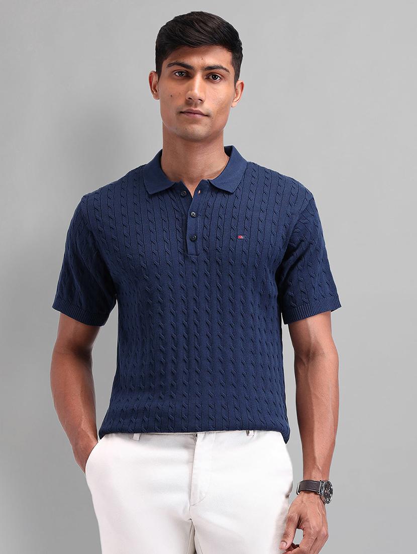 men textured short sleeves polo t-shirt - 21844730 - Zoom Image - 0