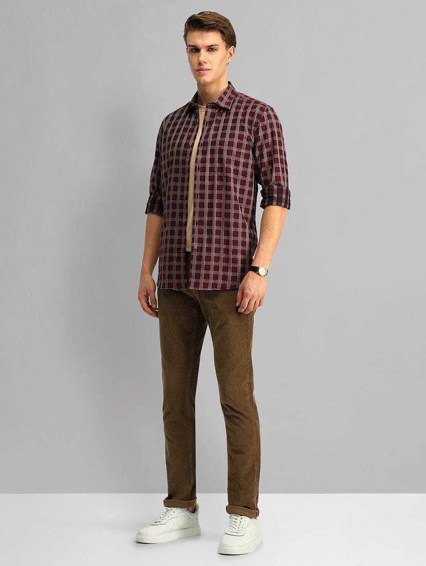 men solid mid rise chinos casual trouser - 21844754 - Standard Image - 2