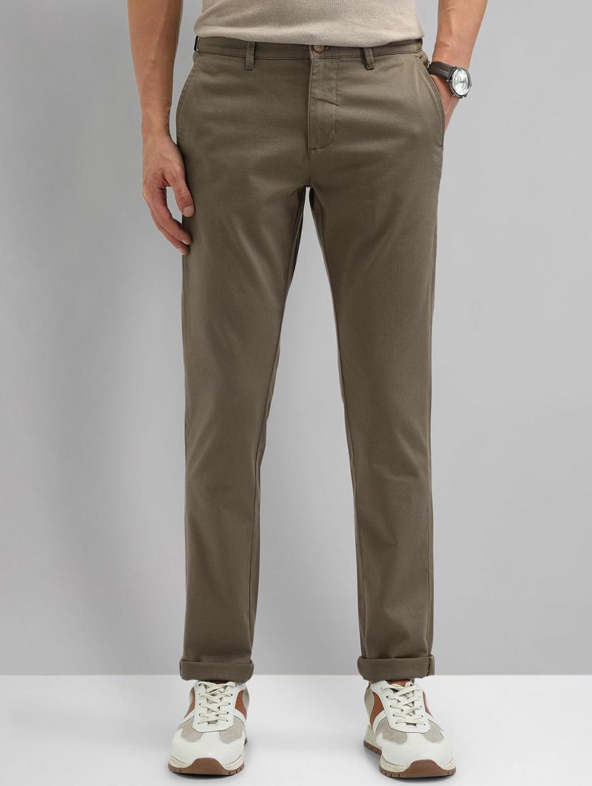 men mid rise slim fit chinos casual trouser