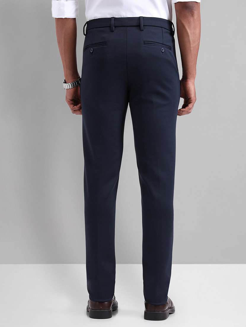 men solid mid rise flat front full length formal trouser - 21844769 -  Standard Image - 2