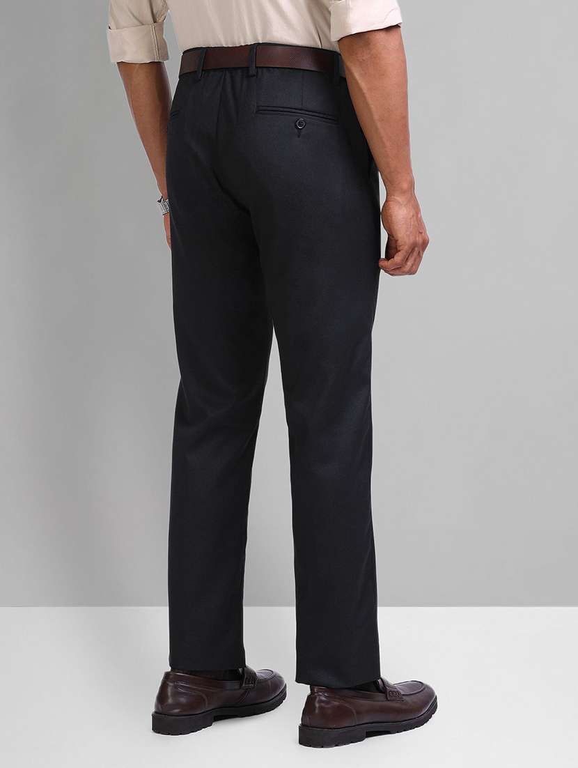 men solid mid rise flat front formal trouser - 21844772 -  Standard Image - 2
