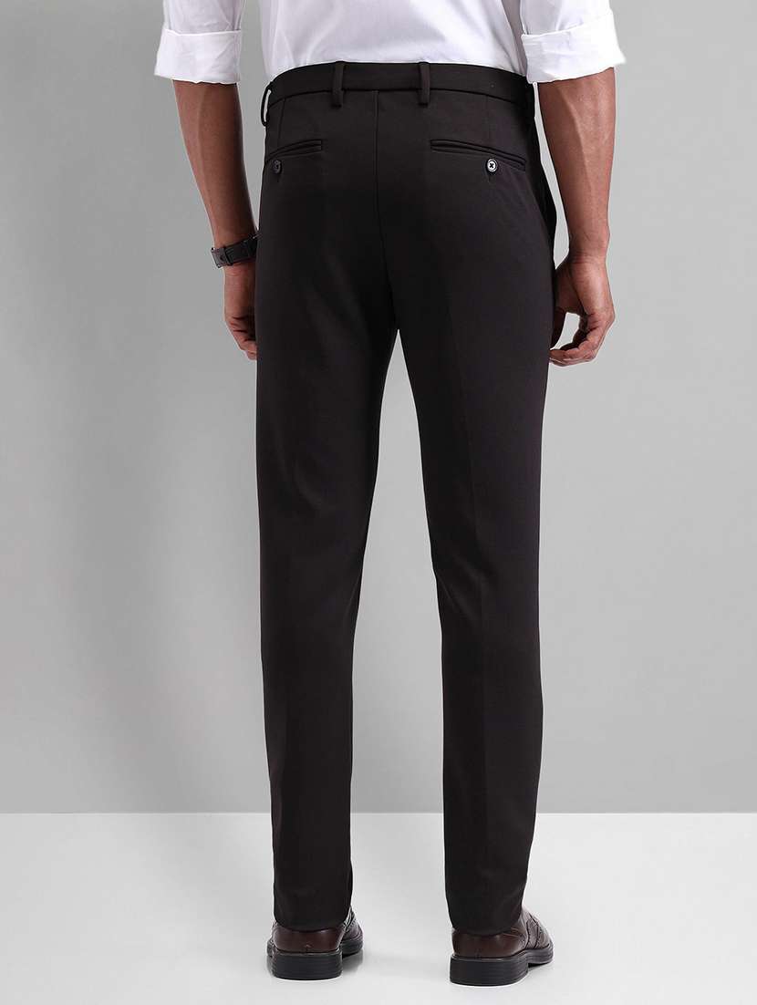 men solid mid rise flat front formal trouser - 21844777 -  Standard Image - 2