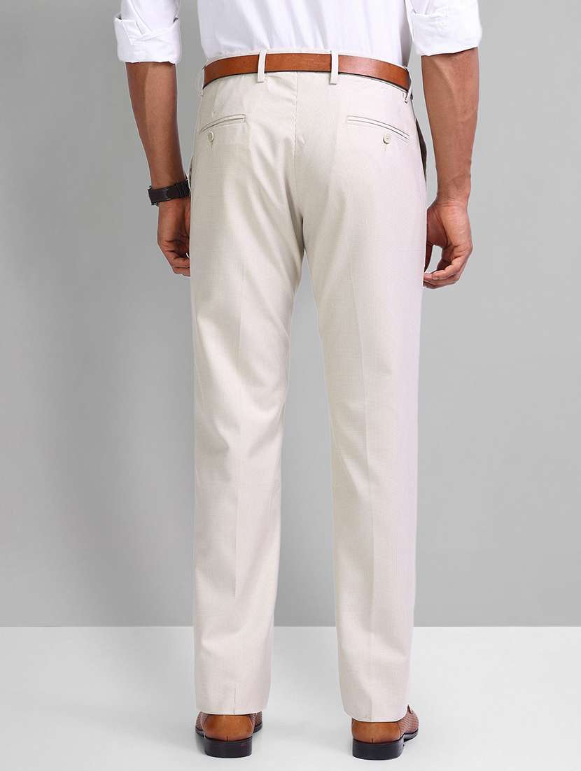 men beige mid rise flat front formal trouser - 21844780 -  Standard Image - 2