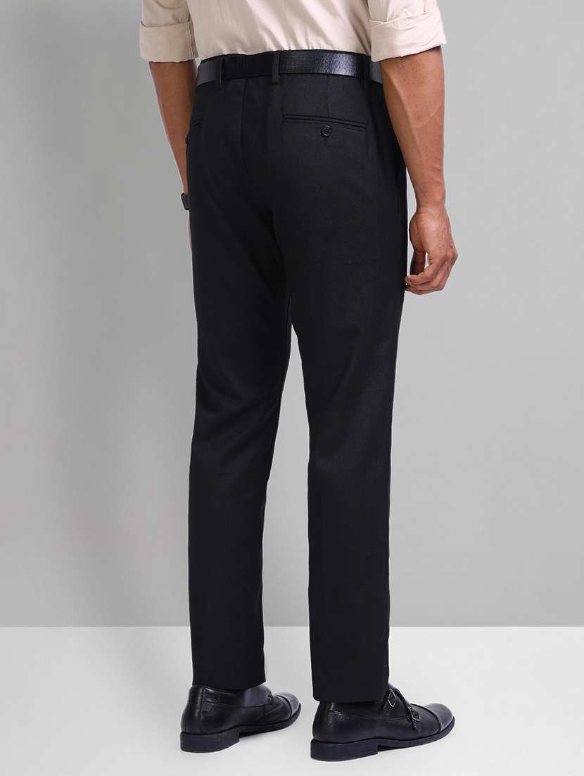 men solid mid rise flat front formal trouser - 21844783 - Standard Image - 2