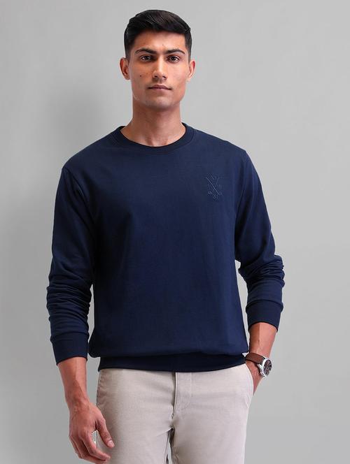men solid long sleeve slim fit sweatshirt - 21844817 - Standard Image - 0