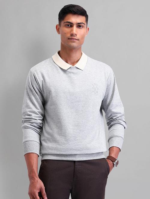 men solid long sleeve slim fit sweatshirt - 21844818 - Standard Image - 0
