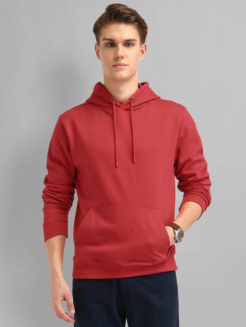 men solid long sleeve hooded sweatshirt - 21844822 - Standard Image - 0