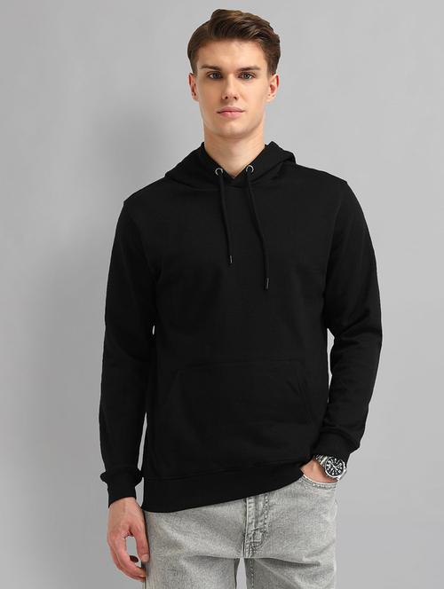 men solid long sleeve hooded sweatshirt - 21844825 - Standard Image - 0