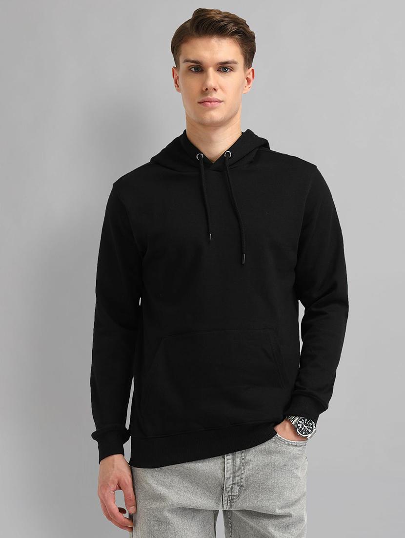 men solid long sleeve hooded sweatshirt - 21844825 - Zoom Image - 0