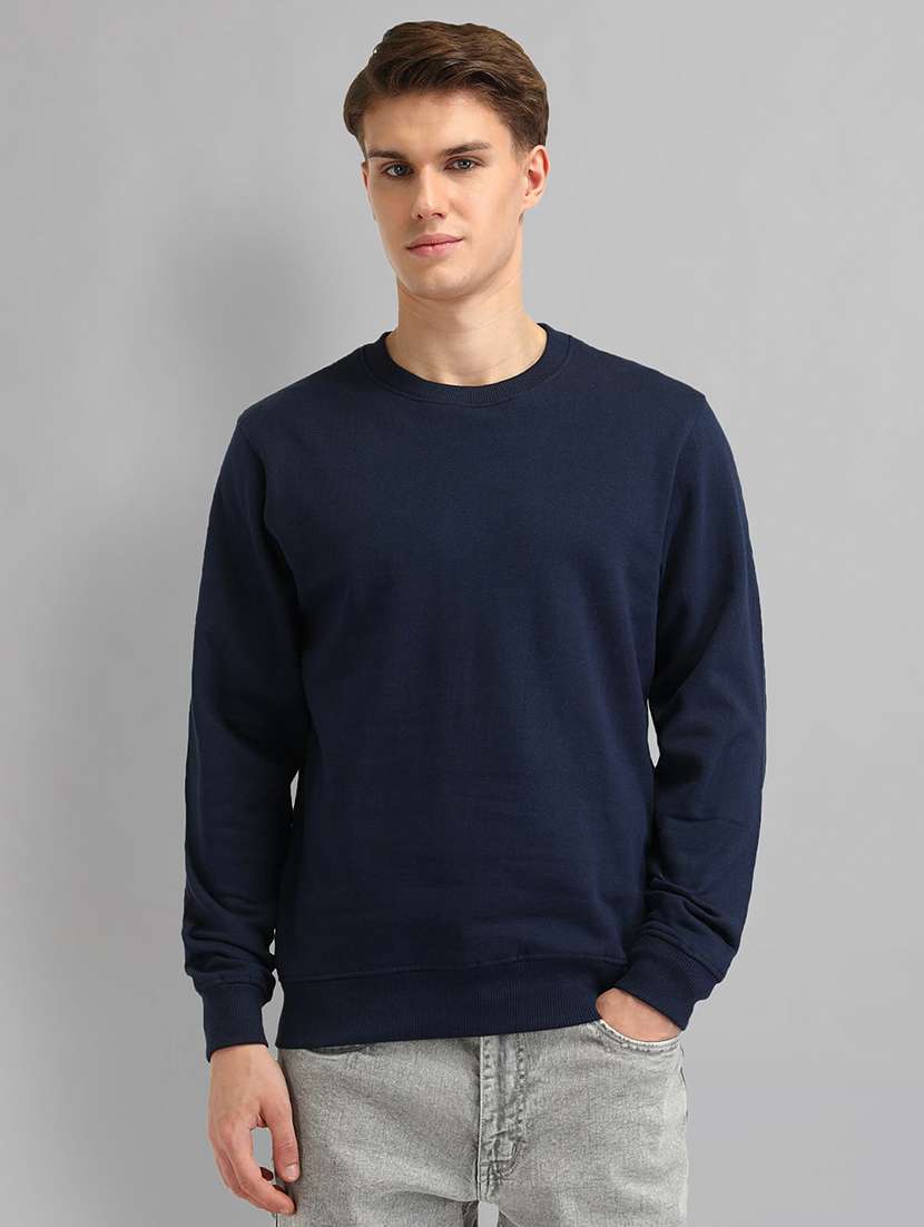 men solid long sleeve slim fit sweatshirt - 21844827 - Zoom Image - 0